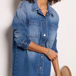 Evereve The Ever Denim Dress.  Size Large.  Can be worn as a dress or jacket.